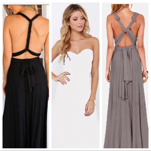 NEW•S-XL•Multi-Way Elegant Dress- Wine or White - Picture 3 of 8